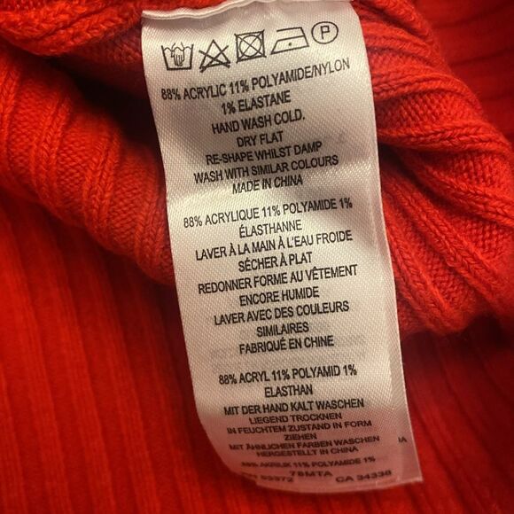 French Connection Red High Neck Longsleeve Sweater Women’s Size Small - Picture 5 of 5